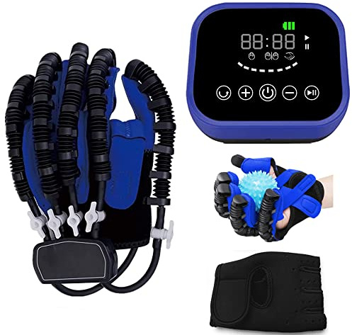 ZKES Finger and Hand Function Rehabilitation Trainer Robots Rehab Gloves Recovery Exercise Gifts Equipment for Dementia Arthritis Stroke Hemiplegia Patient (Left Hand, Large)