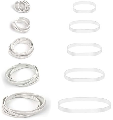 100 Pezzi Elastici Bianco in Gomma Piccoli Elastici ufficio Allungabili Per Scuola Casa Forniture Per Ufficio Industriali Artigianato FAI DA TE,5 dimensioni (2,5/4/6/7/8CM)