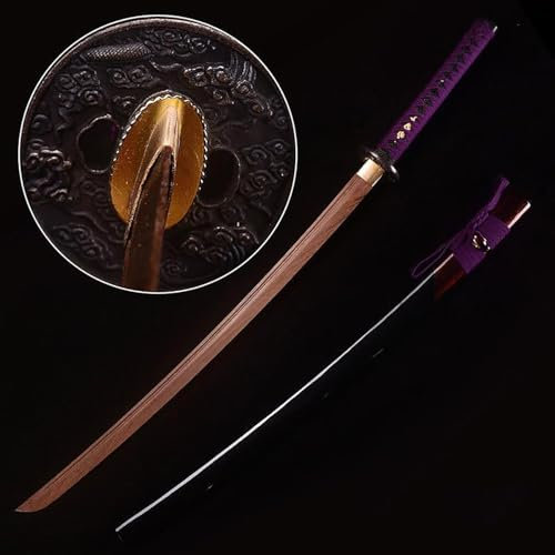 con fodero spada da samurai in legno wenge, spada da allenamento in legno fatta a mano, vera spada per pratica di arti marziali, Kendo, per collezione, esposizione, Iaido Cosplay Prop-Black 2||103CM