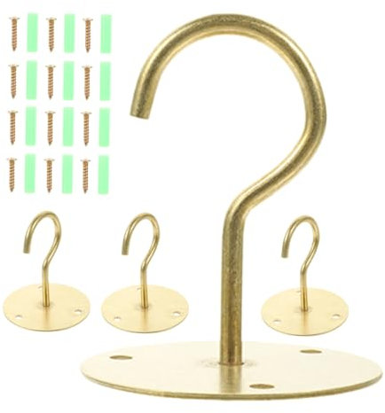 BESPORTBLE Pflanzenhaken Deckenhaken Wandhalterung 4 Stück 65mm Gold Eisen Robust für Hängepflanzen Blumentöpfe Innen Außen Pflanzenaufhänger Pflanzenhalterung Dekoration