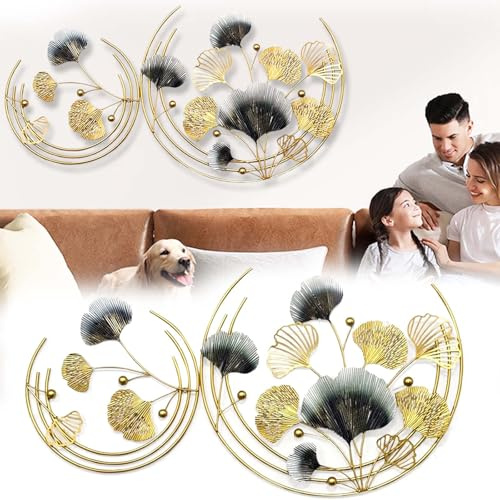Aisny Decorazione Murale Soggiorno, 110 x 60 cm, Arte Murale in Metallo Forgiato, Sculture Floreali 3D, Moderno, Floreale, Per Soggiorno, Camera da Letto, Ufficio, Senza Cornice, A Parete
