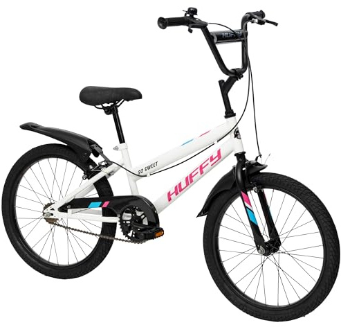 Huffy So Sweet 20 Bike - Gloss White Girls’ Bike, Fun Styling, Dual Caliper Brakes, Adjustable Seat, Comfort Padded Saddle, Durable Frame, Ideal for Ages 5-9, Safe Kids’ Bicycle