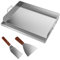 Edelstahl Grillplatte 54x41x8 cm,Grillplatte mit Grill-Spachtel Schaber set,Universal BBQ Plancha passend für Weber Gasgrill und Holzkohlegrill