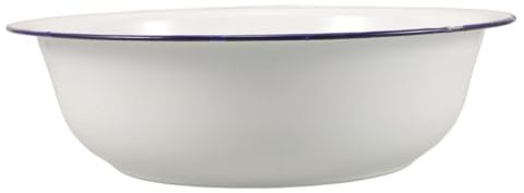 CLISPEED Bain de pieds en émail pour tremper les pieds - Bol de bain de pieds en émail - Bac de pédicure pour les pieds - Avec étain - Bassin en émail - Blanc