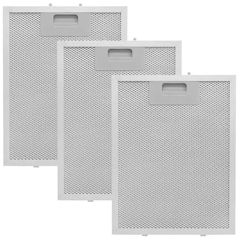 3 Pcs Aluminium Cooker Hood Filter, 5-Layer 320x260x9mm Metal Grease Filter Range Hood Filters Replacement Durable Mesh Vent Filters Fit for Many Leading Brands Cooker Hoods