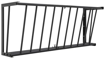 HOMEONENIC Râtelier à foin mural 113,65 l Porte-foin suspendu 102 x 24 x 40 cm pour nourrir les moutons, les chèvres et les chevaux (noir)