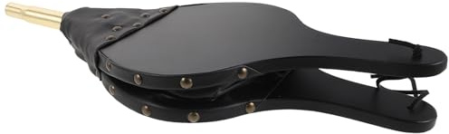 PRETYZOOM Wooden Fireplace Bellows Manual Air Blower for Log Burner and BBQ Fire Pit Gold Tube, Handheld Stove Blower for Indoor Outdoor Camping Fireplace Use