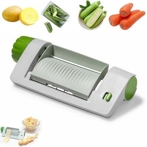 Pelapatate e Affettatrice a Cilindro Multifunzione, Affettatrice Manuale per Verdure e Frutta, Strumento da Cucina per Sbucciare e Affettare Patate, Mele e Altri Alimenti, Facile da Usare e Pulire