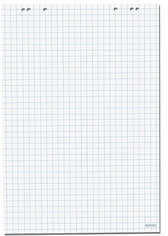 Herlitz 10834141 Flipchartblock, 68x99cm (kariert/gelocht), 15 Blöcke (20 Blatt je Block)