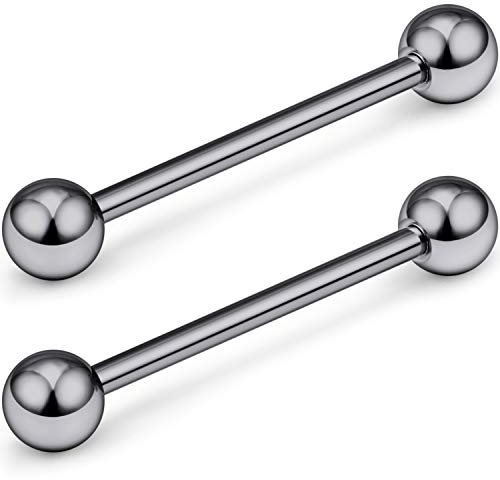 SCERRING Grade 23 Titanium Externally Threaded Nipple Bar Barbell Rings Piercing Retainer 16G 5/8Inch Sold as a Pair