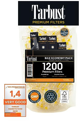 Tarbust 1200 Zigarettenfilter Aufsatz, Filter Zigaretten, Anti Teerfilter für Zigaretten, Anti Teer Filter, Plastik Zigarettenfilter 8mm, Zigarettenspitze für Regular