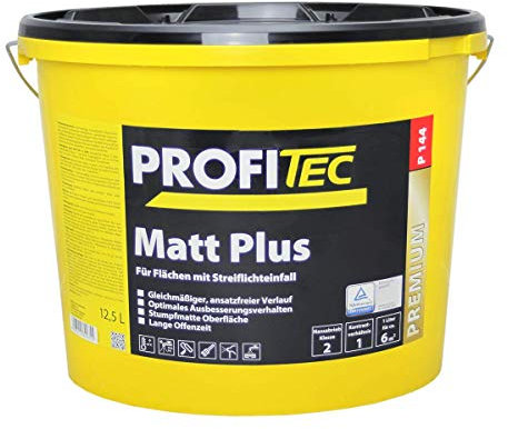 ProfiTec P144 Mattplus Profi Wandfarbe Innenfarbe matt 12.5 Liter, weiß, 12.5 l (1er Pack)