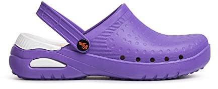 Dian Clog- Ultraleichter, Antibakteriall, Rutschfester Sicherheitstrainer, ideal für Krankenhaus-, Gesundheits-, Küchen- und Reinigungspersonal, Eva Soft Lila