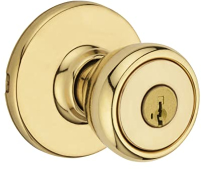 Kwikset 94002-943 Door Knob, Polished Brass