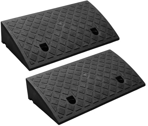 Portable Lightweight Plastic Curb Ramps 2PCS, Heavy Duty Plastic Threshold Ramp Set for Driveway, Loading Dock, Sidewalk, Car, Scooter, Bike, Motorcycle, Wheelchair, Golf Cart