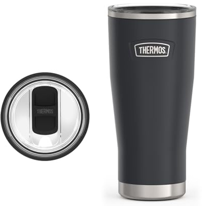 THERMOS ICON SERIES Stainless Steel Cold Tumbler with Slide Lock, 24 Ounce, Granite