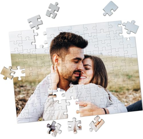LASERO' Puzzle Personalizzato con Foto 29x21cm – 100 Pezzi – Stampa Sublimatica HD – Regalo Personalizzato per Coppie e Famiglie