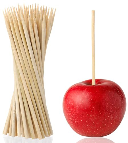 Nogeqi 100 Stück Schaschlikspieße Holz 15cm Holzspieße, Natürliche Bambusstäbe Zahnstocher Holz Holzstab Kein Cocktailspieße, Spiesse Für Snacks Fingerfood für Party Camping Küche