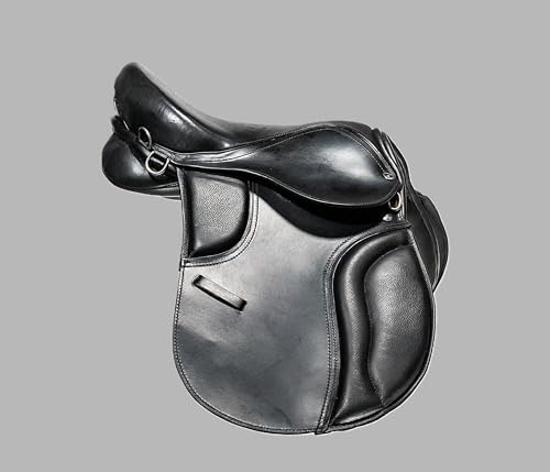 Black Leather Treeless Horse Saddle Comfortable Flexible GP Design Fits 15 and16 Inch Seat (15)