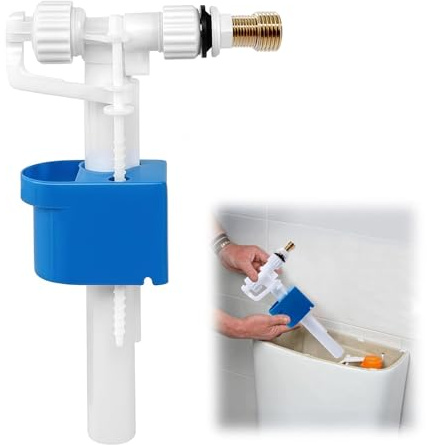 Spülkasten Füllventil Universal G3/8 und G1/2, Messing Anschluß Spülkasten Ersatzteile,Universelles Füllventil, WC Einlassventile Schwimmerventil, Wassertank Ventil für Wassersparend (Blau)