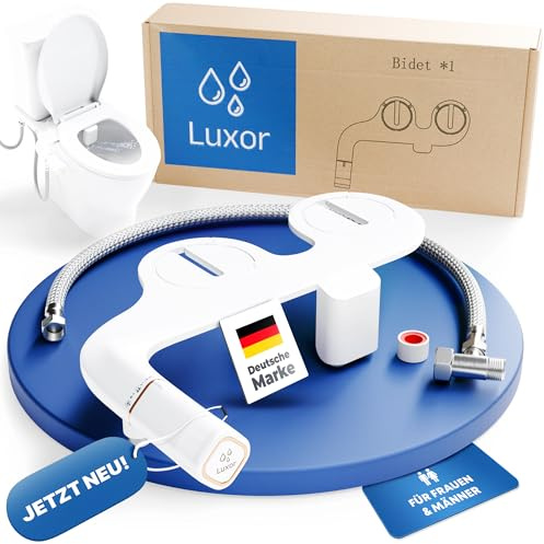 Luxor Bidet-Aufsatz für die Toilette - WC-Aufsatz für Erwachsene mit Doppeldüse [Frauen & Männer] | Einstellbarer Wasserdruck & Einfache Montage | Hygienische Reinigung dank Sitzdusche