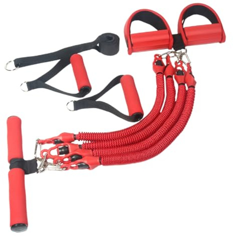 Hemobllo Juego De Cuerda Tensora del Pedal Roja, Banda De Resistencia Multifuncional, Cuerda para Tirar del Pedal, Ligera y Portátil para Ejercicio Casa, Gimnasio Aire Libre