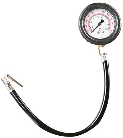 Manometro Pressione Gomme Professionale 46 cm, Misuratore Pressione Gomme Alta Precisione, Quadrante Analogico, Per Auto Moto