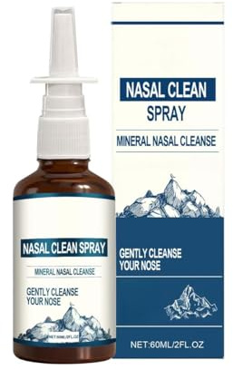 Nässpray – Rengör Och Fräschar Upp Dina Näsgångar – 150+ Användningar Per Flaska – Naturlig Mineralformel – (2 Oz Flaska + Nässpruta) ,1 pcs
