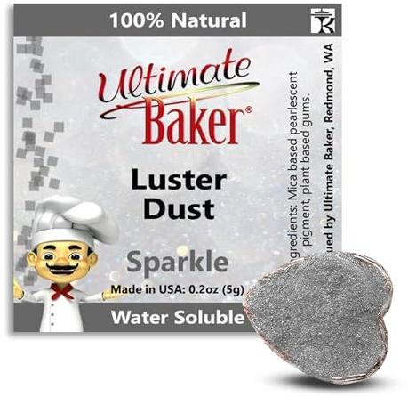 Ultimate Baker Sparkle Luster Dust - Edible Dusting Powder for Cakes & Cupcakes - All Natural, Kosher & Vegan - Enhance Your Baking with Pixie-Perfect Shimmer (5grams)