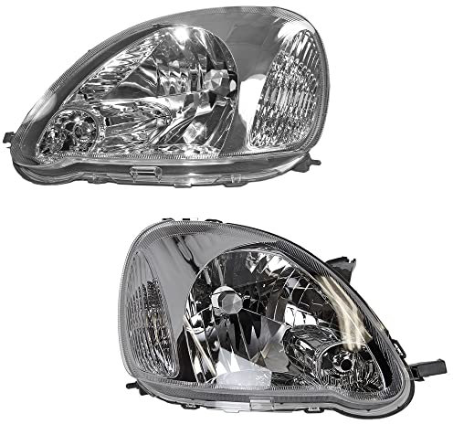 BESTPRICE 2x Hauptscheinwerfer vorne links + rechts elektrisch H4 Frontscheinwerfer, Kompatibel mit TOYOTA YARIS (_P1_)