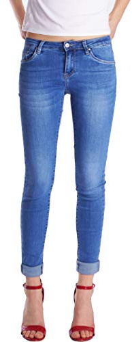 Fraternel Jeansbyxor för damer mager smal passform höftjeans