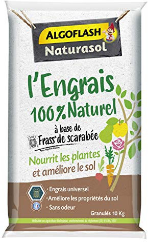 ALGOFLASH NATURASOL Engrais 100% Naturel à Base de Frass de Scarabée, 10 Kg, UAB*, ABIOFRAS10