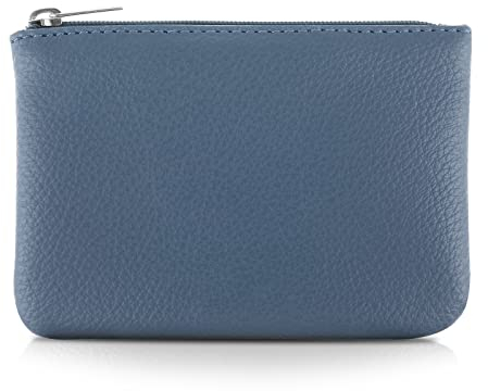 TIESOME Porte Monnaie en polyuréthane avec Fermeture éclair Motif Litchi Mini Portefeuille Portable pour Femme Poche pour pièces de Monnaie Mini Porte-Monnaie pour Femme (Bleu)
