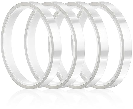 TONAUP Ruban Résistant à la Chaleur 4pcs 10 mm x 33 m Ruban Adhésif Haute Température Rubans de Presse à Chaud Rubans Chauffants Ruban Isolant Transparent pour Presse à Sublimation (Transparent)