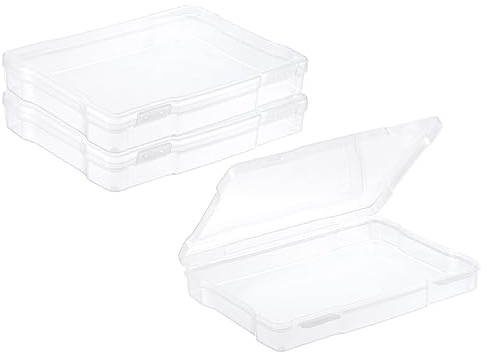 PATIKIL 5x7 Photo Storage Box, 2 Pack Photo Boxes Storage Photo Organizer Cases Storage Container Picture Boxes Plastic for 5x7 Pictures Sticker Scrapbook Craft Keeper, Clear