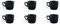 Excelsa Eclipse Set 6 Tazzine da Caffè Nere, Ceramica Stoneware, Capacità 70 Ml.