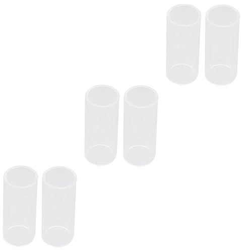 Toyvian 6pcs Glass Guitar Slide for Standard Tuning for Finger Slider Playing and Bottleneck Techniques