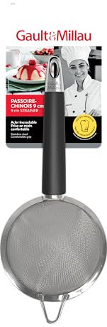GAULT&MILLAU - Chinois Inox - Filtre fin pour sauces et bouillons - Durable et ergonomique - Lot de 1, Silver