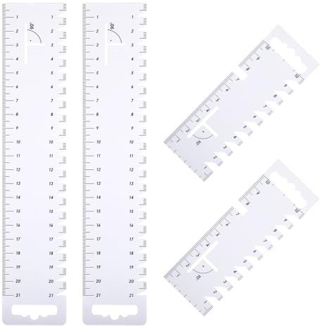 JIYIN 4 Stück Nählineal, 10cm und 21cm Patchwork Lineal Handmaß zum Nähen Quiltlineale Lineal Nähen Kunststoff Präzision Messwerkzeug Nähen Zubehör für Patchwork Zuhause