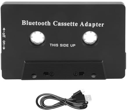 Swiixxer Universal Cassette Bluetooth 5.0 Car Tape Aux Stereo Adapter with Mic for Phone MP3 AUX Cable CD Player