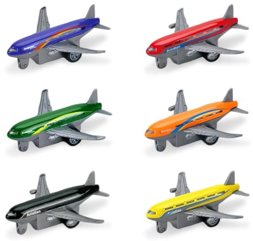 Avion Juguete,6pcs Aviones de Juguete,Maqueta Avion,Modelos de Aviones Die Cast Set de Avión de Juguete Avióner Modelo de Avion Deportes al Aire Libre Volar Juguete,Regalos para Niños Cumpleaños