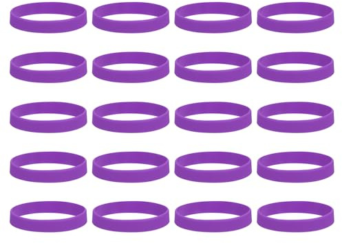 QUARKZMAN 50Pcs Fascette In Gomma Siliconica Antiscivolo 4 Inch Fascette Elastiche Piatte Per Libri Trappole Arte Carta Da Imballaggio Cordoni Viola