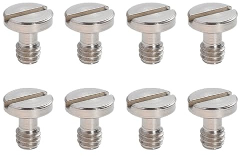 OKUMEYR 8 Pezzi Vite Treppiede 1/4 in Ferro per Piastra a Sgancio Rapido, Vite Montaggio per Fotocamera, Accessorio Supporto Luce e Cavalletto per Uso Fotografico