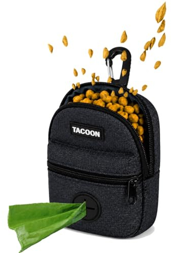 Pochette Friandise Chien, Sac Friandises Chien Entraînement, Sac Friandise Chien avec Distributeur de Sacs à Crottes, Équipé d'un Mousqueton Pivotant, pour Les Promenades et Le Dressage des Animaux