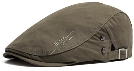 Rayson Casquette Beret Ete pour Homme Coton Vintage Chapeau Souple Reglable Léger Classique Casquette Béret Plate(Vert foncé, Taille Unique)