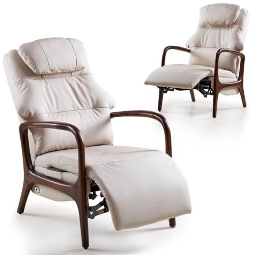 EMIAH Sillón Reclinable con Soporte Lumbar y Estiramiento, Cuero Sintético