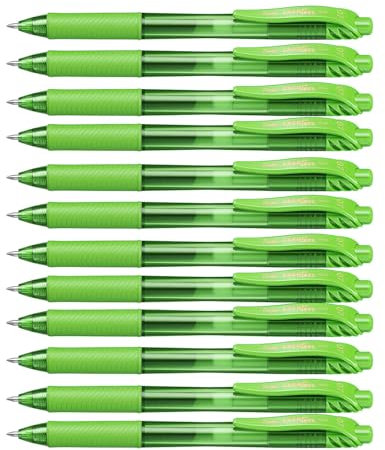 Pentel EnerGel X Retractable Gel Pen - Lime Green Ink - Pack of 12