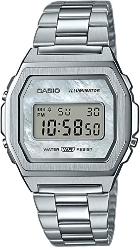 Casio Unisex Digital Quarz Uhr mit Edelstahl Armband A1000D-7EF