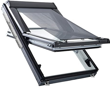 Original Roto Außenrollo Screen ZAR Sonnenschutz & Hitzeschutz Bei offenem Fenster voll funktionsfähig Länge einstellbar Für Roto Dachfenster der Baureihe Designo R6/R8 mit Größe 054/xxx | 05/xx