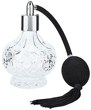 MOUMOUTEN Perfume Bottles, Crystal Glass Refillable Atomizer Spray Bottle with Long Tassel, Glass Perfume Bottle Home Table Decor (80ML)